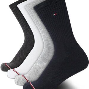 Women's Navy Crew Socks 4-Pack Cushioned Athletic Footwear for Running, Training